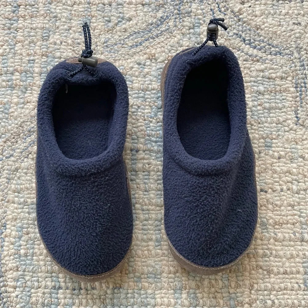 LLBean Kids Fleece Blue Slippers - size 12-13